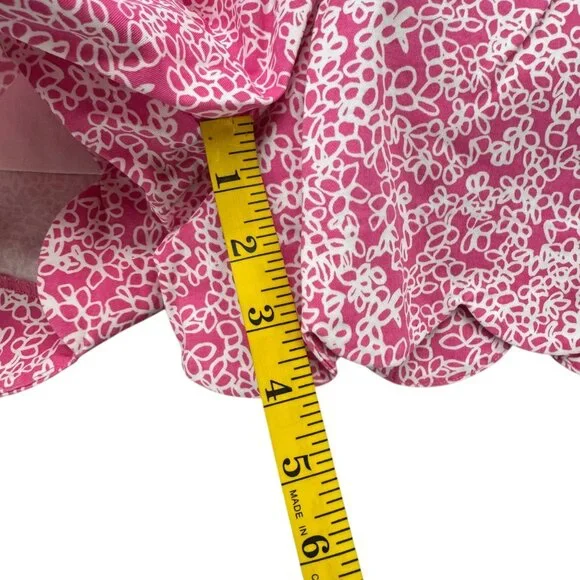 Crown Ivy Shelby Scallop Shorts Womens Pink White Printed 4" Size 12 - Picture 7 of 11